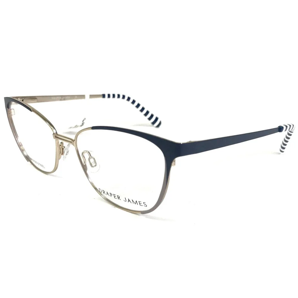 Draper James Eyeglasses Frames DJ5016 717 GOLD Blue Cat Eye Full Rim 53-16-135
